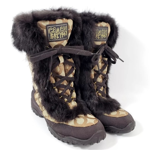 Coach Rabbit Fur Boots - Picture 5 of 6